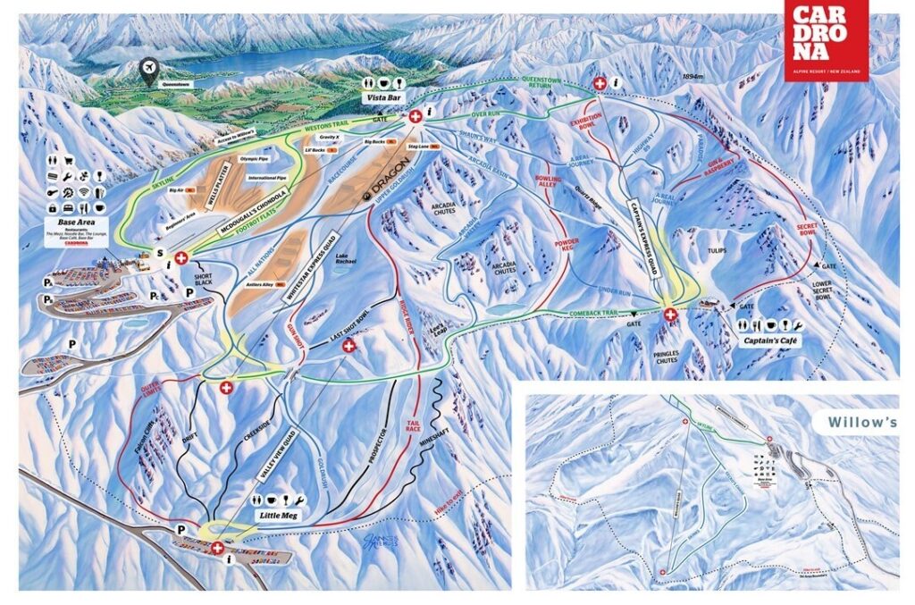 map of cardrona ski field